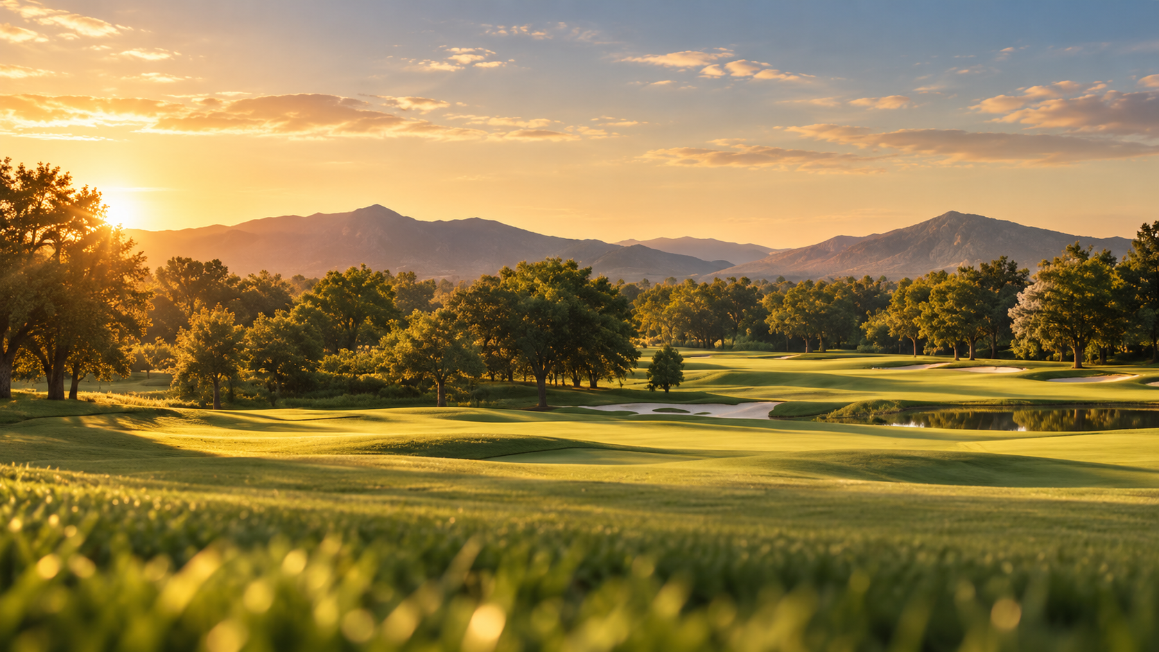 Golf course at golden hour